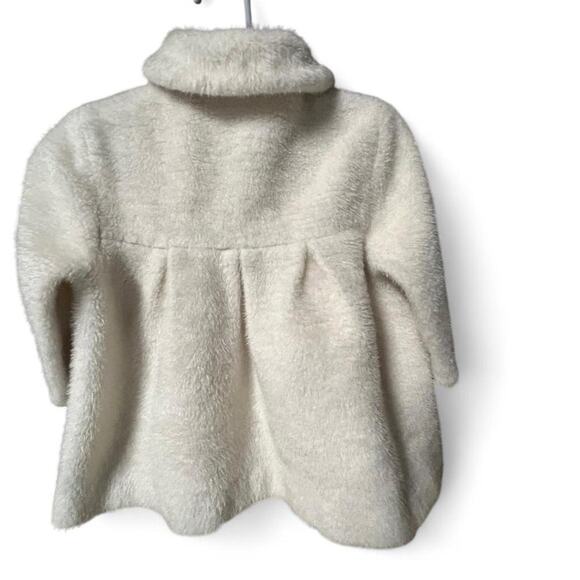 Antique 1940s ivory faux fur coat for toddler girl 18m - 2t - Picture 2 of 5